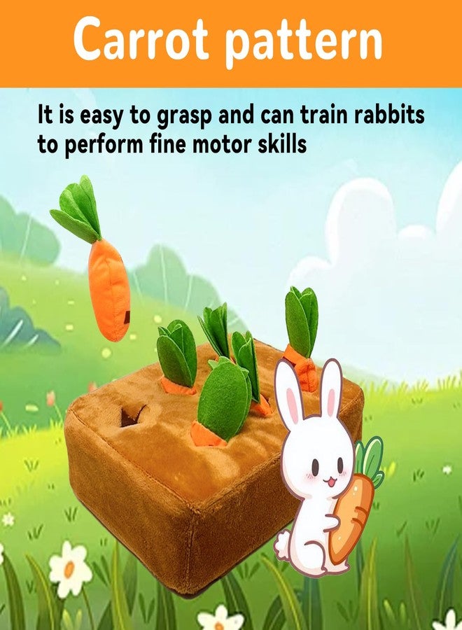 Hamiledyi Rabbit Foraging Toys Bunny Plush Puzzle Toy Carrots Snuffle Mat for Chinchilla Guinea Pig Ferret Rat Entertainment (Brown) - Image 3